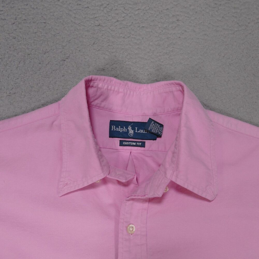 Polo Ralph Lauren Shirt Mens XL Custom Fit Chambray Pink Button Down Long Sleeve - Picture 3 of 15